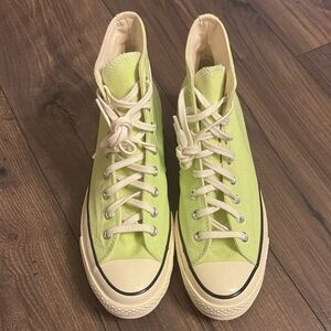 Converse Lime green and white Canvas High-Tops NWOT